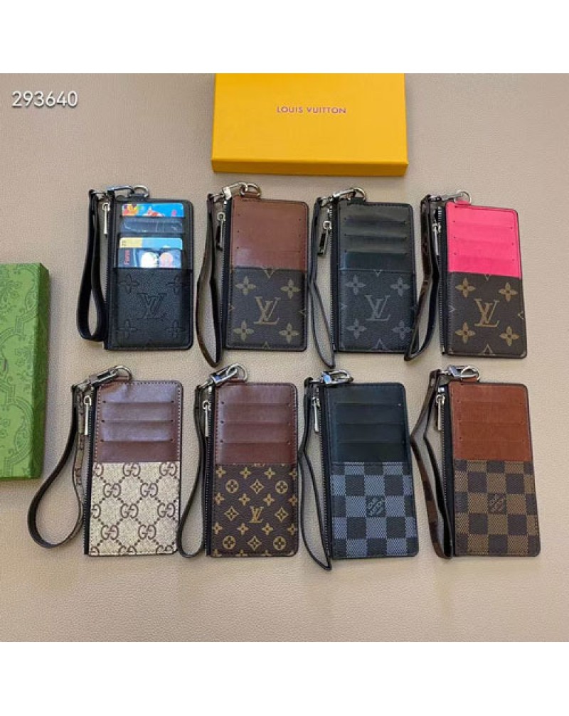 ルイヴィトン カードケースビジネス風オシャレルイビトン小銭入れや名刺をICカード収納ケースストラップ付き持ち運び便利