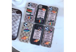 オシャレ 刺繍 グッチ iphone x/8 plusケース ブランド アイフォン テン/8カバー UFO