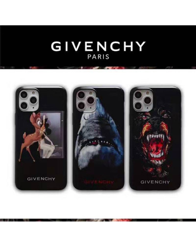 ジバンシー Givenchyiphone12/12 pro/12 mini/11/11pro maxケース iphone xr/x/8 plus/xs maxケース ブランド 犬 サメ シカ付き iphone 7/6s プラスカバー 個性 ファッション 人気