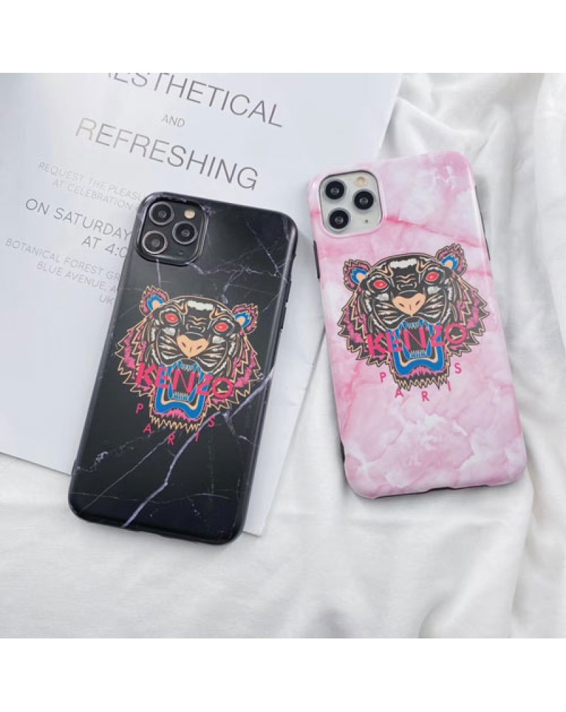 KENZO ケンゾー iphone 13/13 pro max/12/12 mini/12 pro/11/11pro max/SE/x/10/xs/xrケース 人気ブランド iphone8/7 plusカバー カッコイイ虎付き大理石紋 アイフォン x/テンケース