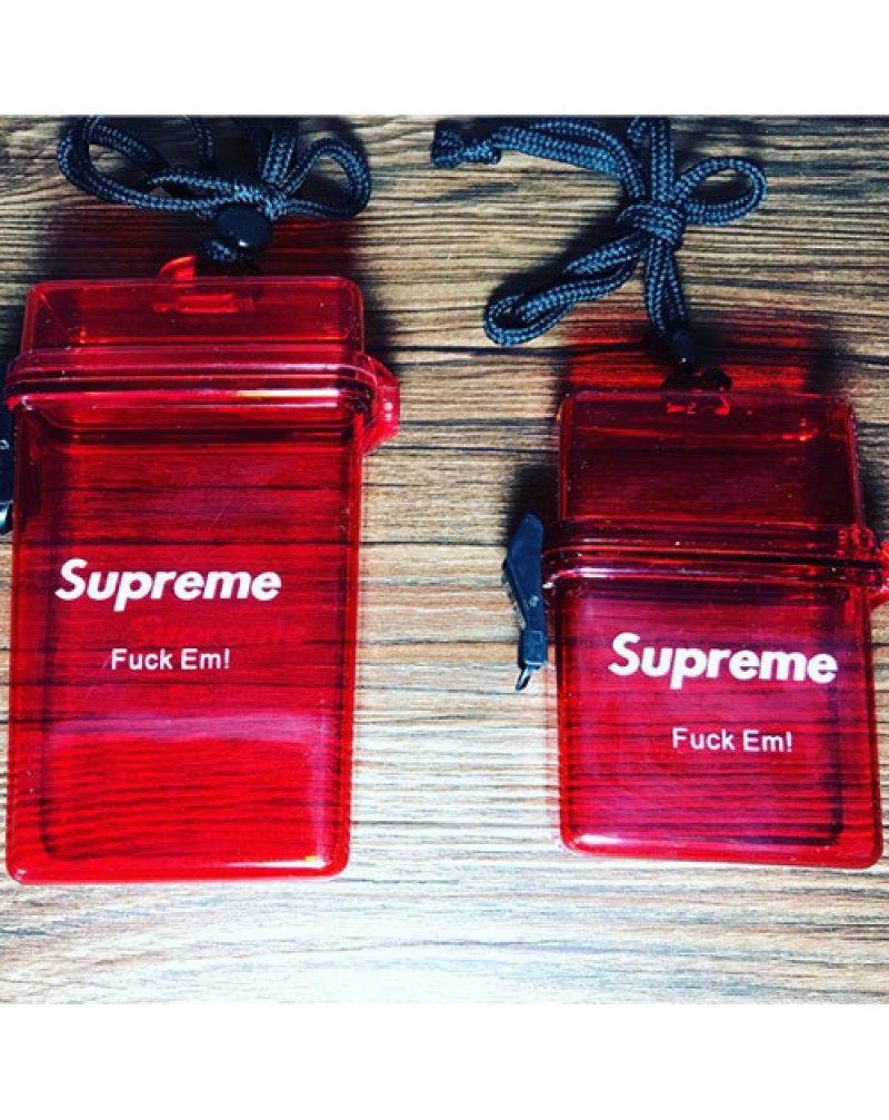 シュプリーム 収納ボックス 透明 防水 個性 supreme コインパース チェーン付き