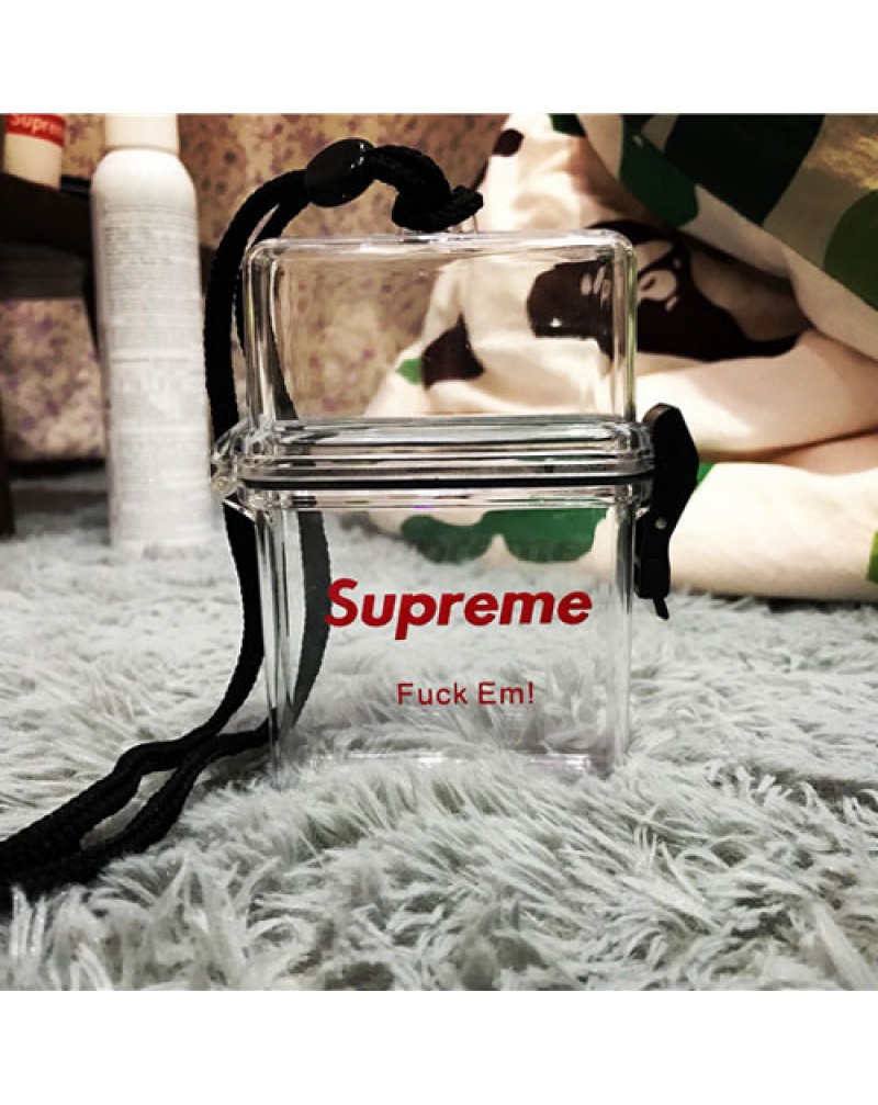 シュプリーム 収納ボックス 透明 防水 個性 supreme コインパース チェーン付き