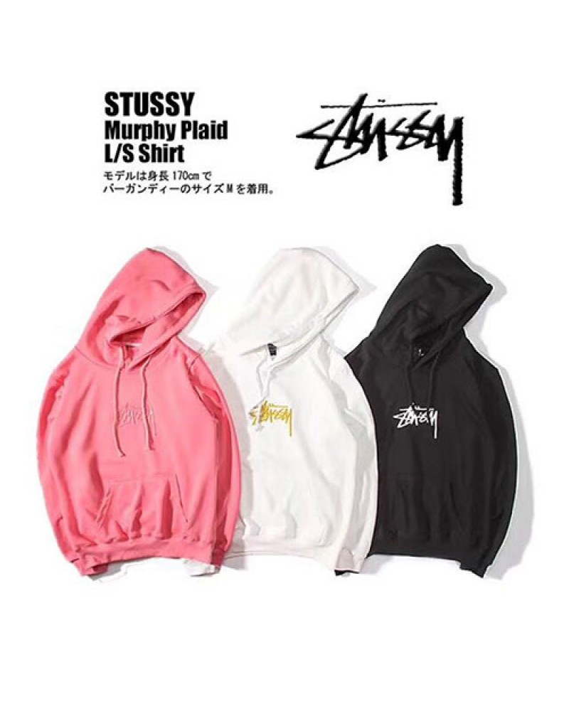 Stussy パーカー 刺繍logo  ステューシー フーディ カジュアル ファッションシンプル 芸能人着用