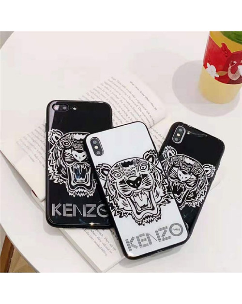 KENZO ケンゾー iphone 13/13 pro max/12/12 mini/12 pro max/11pro/xr/xs  max/SEケース タイガー頭 ブランド iphone x/10s/xsカバー オシャレガラス表面 アイフォン 8/7/6s plusケース ファッションペア ジャケットカバー