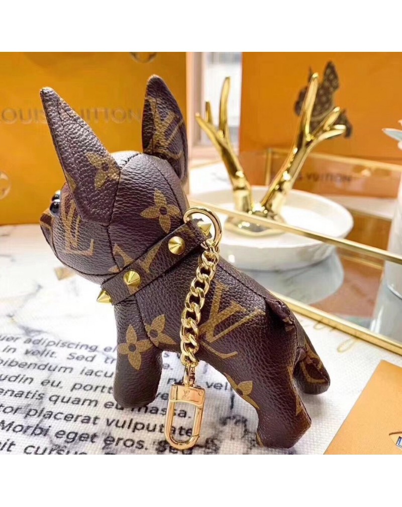 ルイヴィトン 犬キーホルダー オシャレモノグラムダミイヌ付き可愛いバッグ飾り物 人気