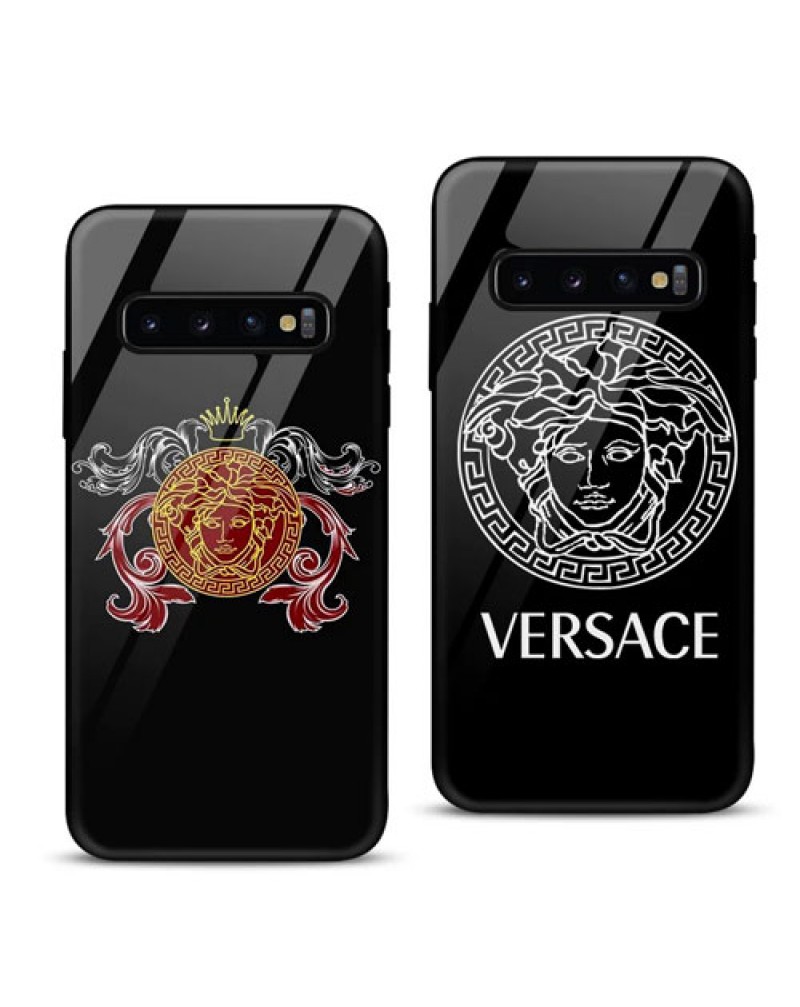 ヴェルサーチ versace Galaxy s20/s20+/s10/s10 plusケース ブランド galaxy s10eカバーペアお揃い ギャラクシー10+/note8ケースオシャレガラス表面 ファッション 大人気