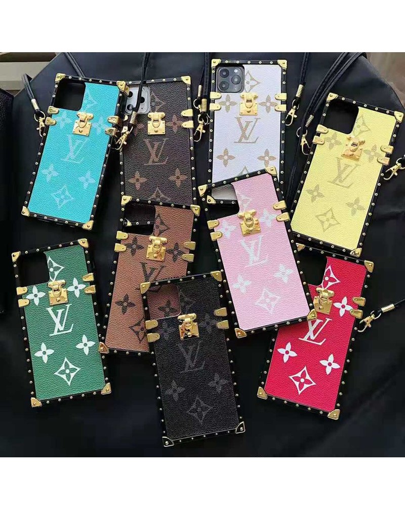 ルイヴィトン LV iphone12/12 mini/12 pro/11/11pro maxケース iphone xr/xs maxケース トランク iphone x/10ケース 高品質 アイフォン 8/7 plusケース ファッションお洒落ストラップ付き