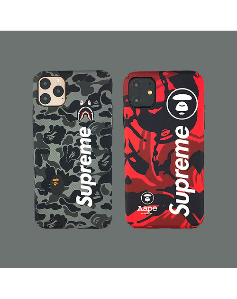 シュプリーム x Aape iphone11/11pro max/SE 2ケース 人気ブランド iphone xr/xs maxケースエーエイプ アイフォン x/10/8/7 plusジャケットケースシンプソン付き お洒落迷彩  個性