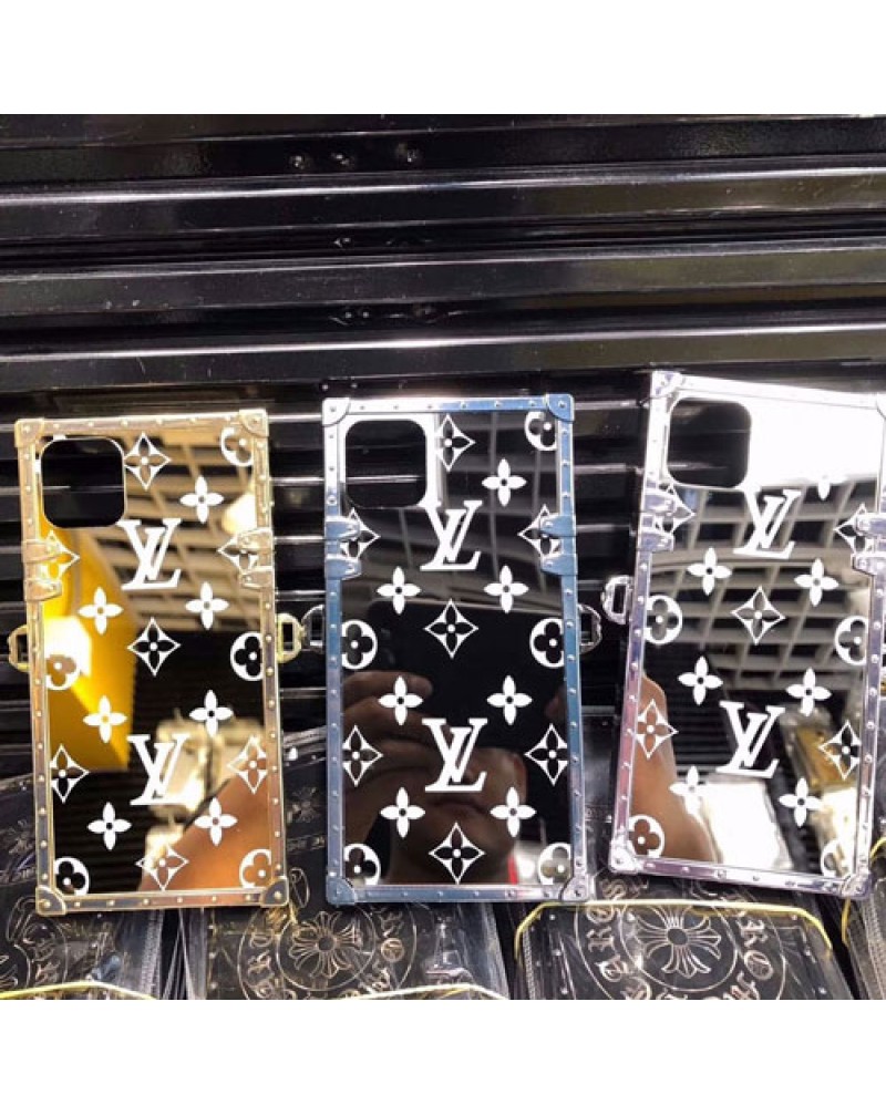 ルイヴィトン iphone13/13 pro/13 mini/12/12 pro/12 mini/11/11pro maxケース女性向け iphone xr/xs/xs  maxケースブランドlv アイフォン x/10カバー四角型ジャケット iphone 8/7 plusケース鏡面ストラップ付き ファッション高級