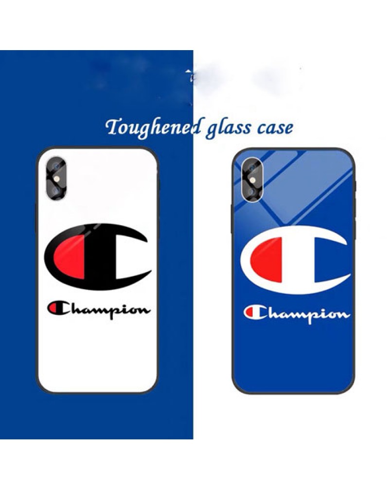 Champion チャンピオンiphone14/14+/14 Pro max/13/3 pro max/13 mini/12/12 pro maxケースGalaxy s22 ultra/s21/s20/s20+/s10 plusケース iphone11/11pro maxケース潮流個性iphone SE2/xr/xs max/ケース ガラス表面 おしゃれ人気 男女兼用