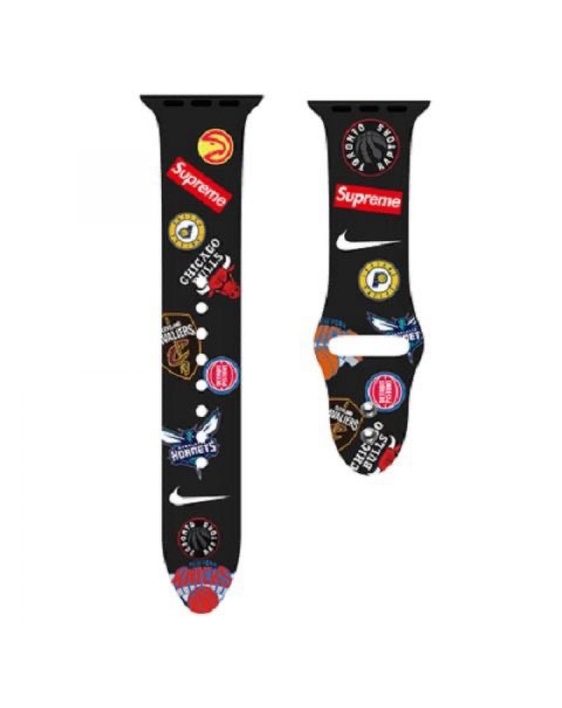 supreme x NIKEコラボアップルウォッチバンド潮流個性シュプリームナイキ Apple watch8 SE2ベルトシリコン製 iwatch 7/SE/6/1/2/3/4/5世代