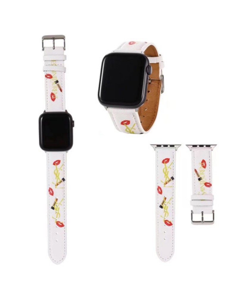 サンローラン apple watch9 8 SE2 ultra 7 SE 6バンド ブランドアップルウォッチバンド 女性人気ysl宛時計ベルト お洒落 高級 レザー製apple watch 5/4/3/2ベルト