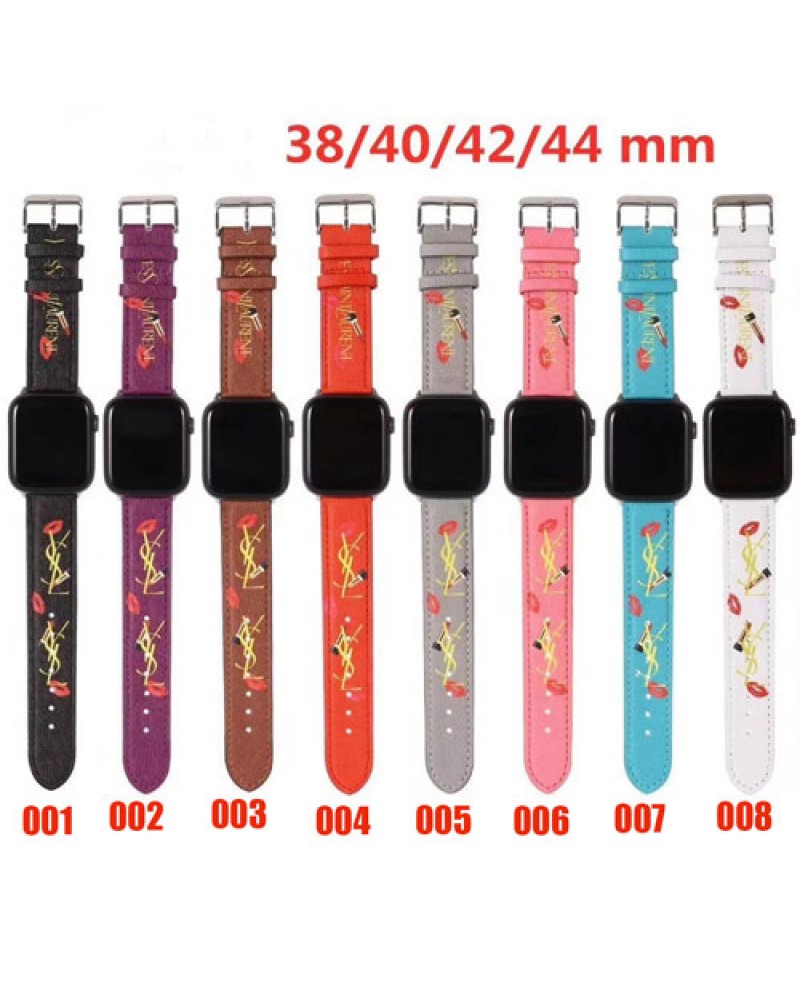 サンローラン apple watch 10 9 8 SE2 ultra 7 SE 6バンド ブランドアップルウォッチバンド 女性人気ysl宛時計ベルト お洒落 高級 レザー製apple watch 5/4/3/2ベルト