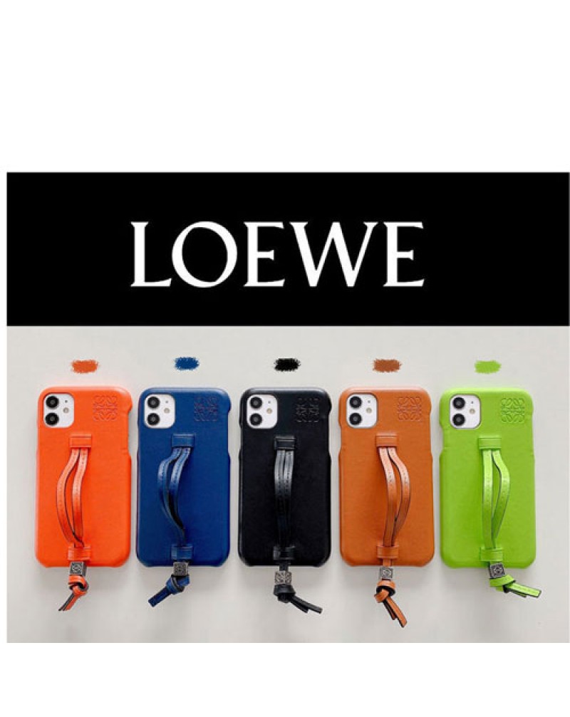 LOEWE iphone13/13 pro max/12/12 mini/12 pro maxケースロエベブランドiphone11/11 pro max/SE2ケースおしゃれ人気 iphone xr/xs maxケースハンドバルト付き iphone x/8/7 plusケース芸能人愛用 ジャケット