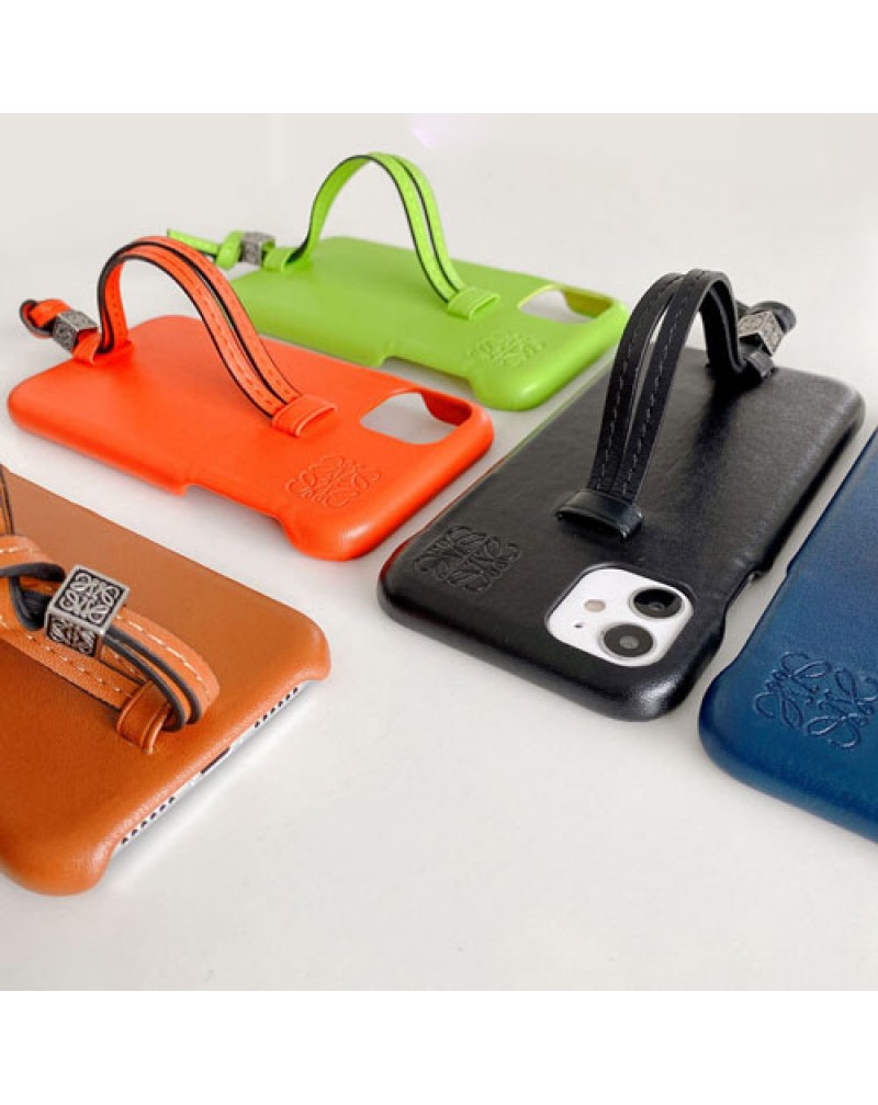 LOEWE iphone13/13 pro max/12/12 mini/12 pro maxケースロエベブランドiphone11/11 pro max/SE2ケースおしゃれ人気 iphone xr/xs maxケースハンドバルト付き iphone x/8/7 plusケース芸能人愛用 ジャケット
