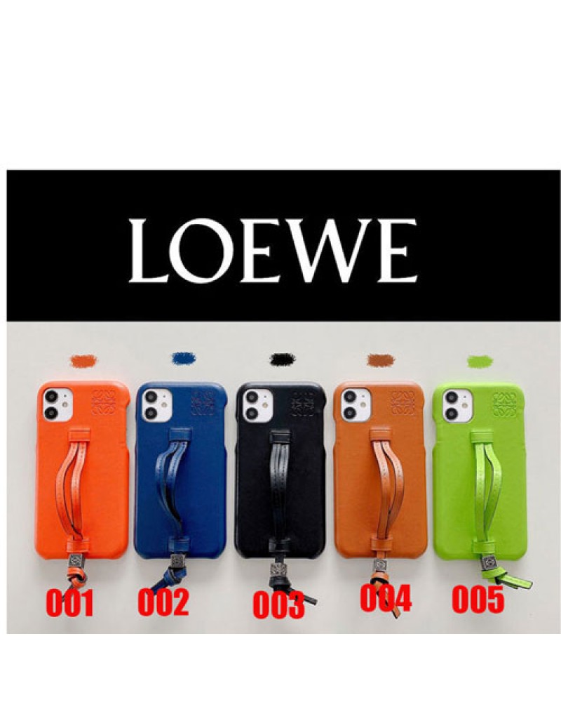 LOEWE iphone13/13 pro max/12/12 mini/12 pro maxケースロエベブランドiphone11/11 pro max/SE2ケースおしゃれ人気 iphone xr/xs maxケースハンドバルト付き iphone x/8/7 plusケース芸能人愛用 ジャケット