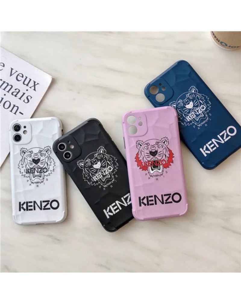 KENZO ケンゾー iphone13/13 pro/12/12 mini/12 pro maxケースブランドiphone11/11 pro maxケース虎頭付きiphone xr/xs maxカバー 人気アイフォンx/8/7 plusケース男女兼用