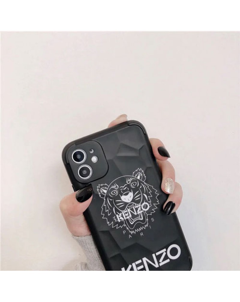 KENZO ケンゾー iphone13/13 pro/12/12 mini/12 pro maxケースブランドiphone11/11 pro maxケース虎頭付きiphone xr/xs maxカバー 人気アイフォンx/8/7 plusケース男女兼用