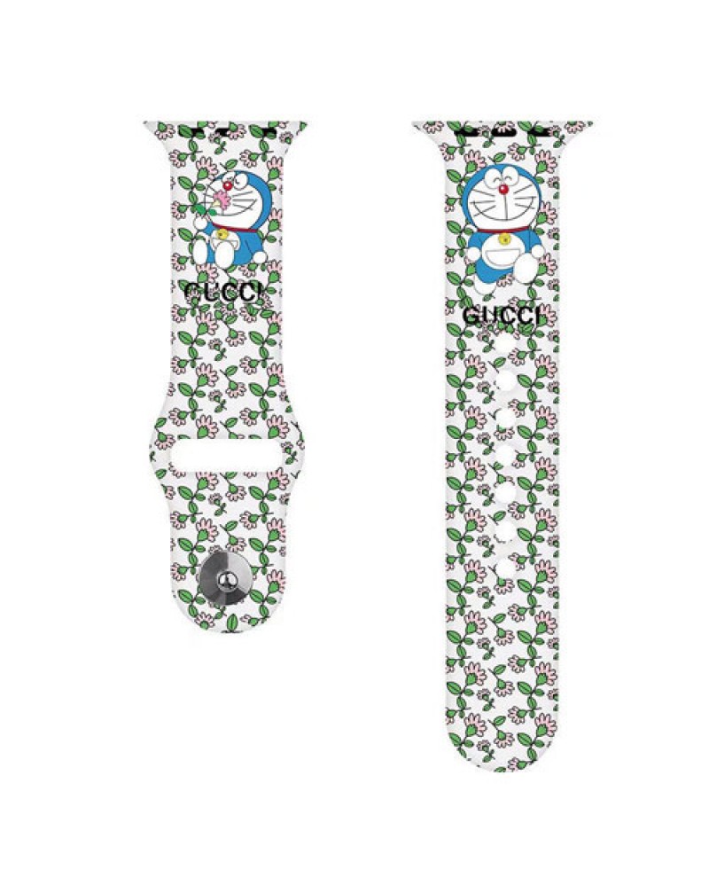 グッチxドラエモン アップルウォッチultraバンド 可愛いお洒落ハイブランド apple watch 9 8 SE2 7 6 SE 5 4 3 2ベルト用交換 ファッション高級バンド コピー 男女兼用