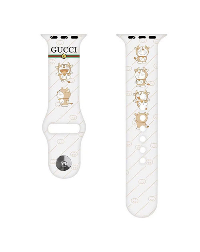 グッチxドラエモン アップルウォッチultraバンド 可愛いお洒落ハイブランド apple watch 9 8 SE2 7 6 SE 5 4 3 2ベルト用交換 ファッション高級バンド コピー 男女兼用