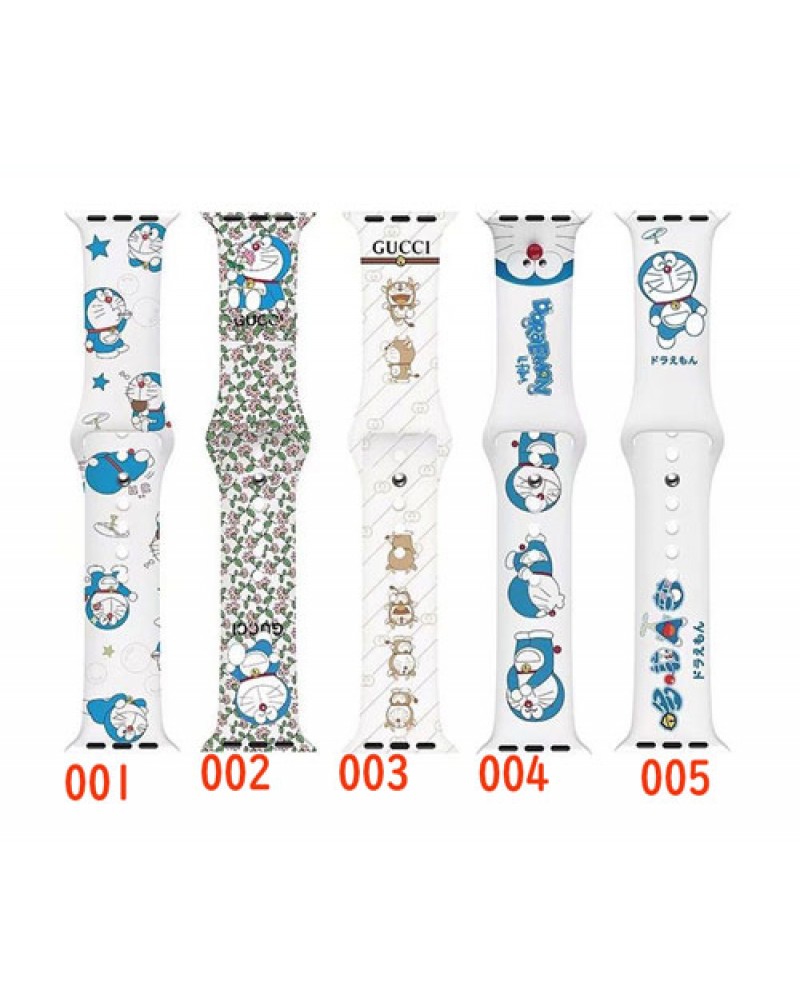 グッチxドラエモン アップルウォッチultraバンド 可愛いお洒落ハイブランド apple watch 9 8 SE2 7 6 SE 5 4 3 2ベルト用交換 ファッション高級バンド コピー 男女兼用