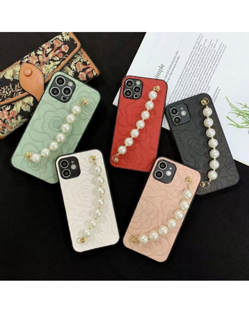 シャネル iphone12/12 mini/12 pro max/13 proケースお洒落真珠付き iphone11/11 pro max/SE2ケース シャネル iphone xr/xs maxケースカメリア付き iphone x/8/7 plusケース人気新作 芸能人愛用