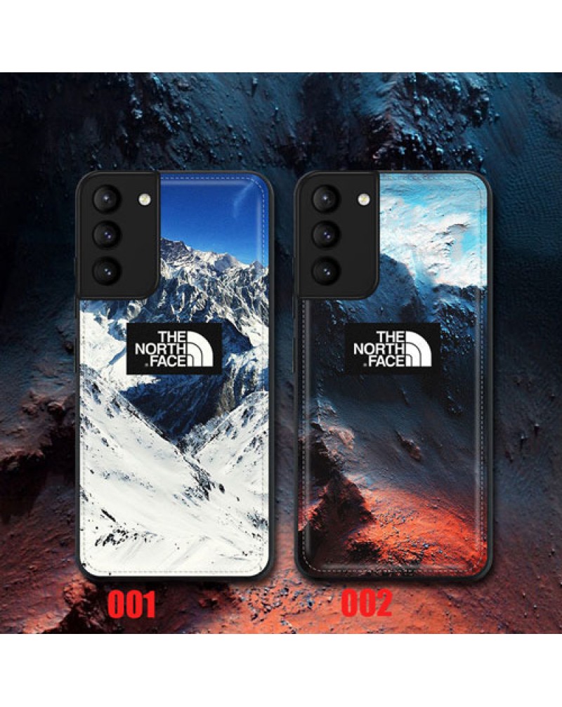 The north face Galaxy s23ultra/s22 ultra/s21/s21 plus/s21 ultra 5Gケース ザノースフェイス galaxy s20/s20/note20 ultra/note10 plusケース潮流ブランド iphone12/12 pro maxケースphone11/11 pro maxケース雪山火山プリント付き
