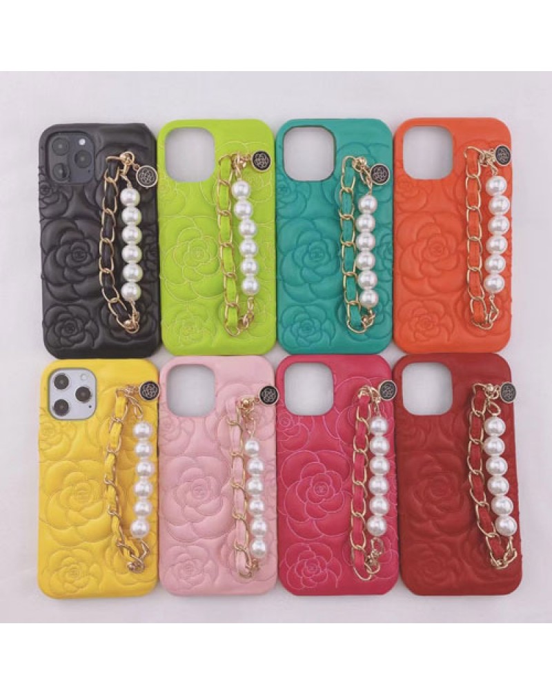 シャネル iphone13 mini/13 pro max/12/12 pro maxケース ブランドアイフォン11/11 proマックスケース 真珠ハンドベルト付き iphoneSE2/xr/xs maxケース iphone x/8/7 plusケース女性愛用お洒落人気