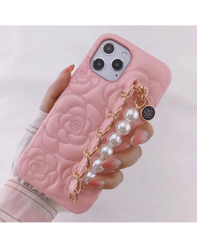 シャネル iphone13 mini/13 pro max/12/12 pro maxケース ブランドアイフォン11/11 proマックスケース 真珠ハンドベルト付き iphoneSE2/xr/xs maxケース iphone x/8/7 plusケース女性愛用お洒落人気