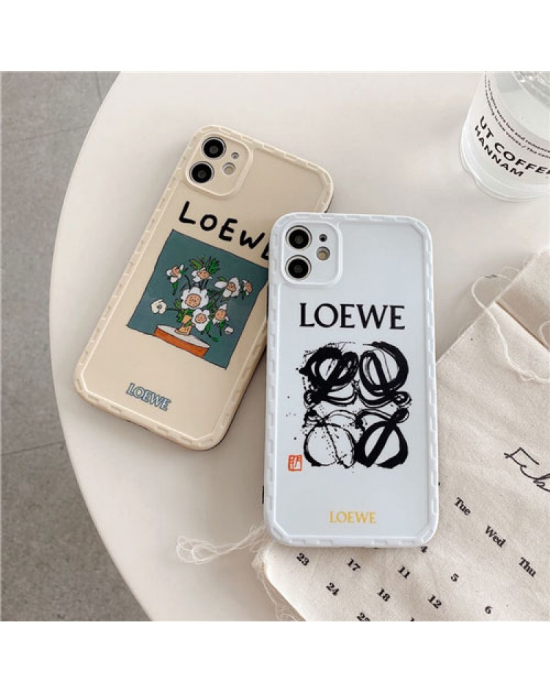 LOEWE ロエベ iphone13 pro/13 pro max/12/12 pro maxケースお洒落個性 ブランドアイフォン11/11 pro maxケース花プリント iphoneSE2/XR/XS MAXケース人気新作 iphone x/8 plus/7plusケース保護性