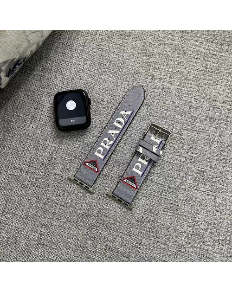 プラダ Apple watch10 9 ultraバンドブランド apple watch 8 SE2 7 6 5 SE 4 3 2ベルト用交換高級レザー製お洒落prada 時計ベルト男女兼用アップルウォッチバンドプラダ