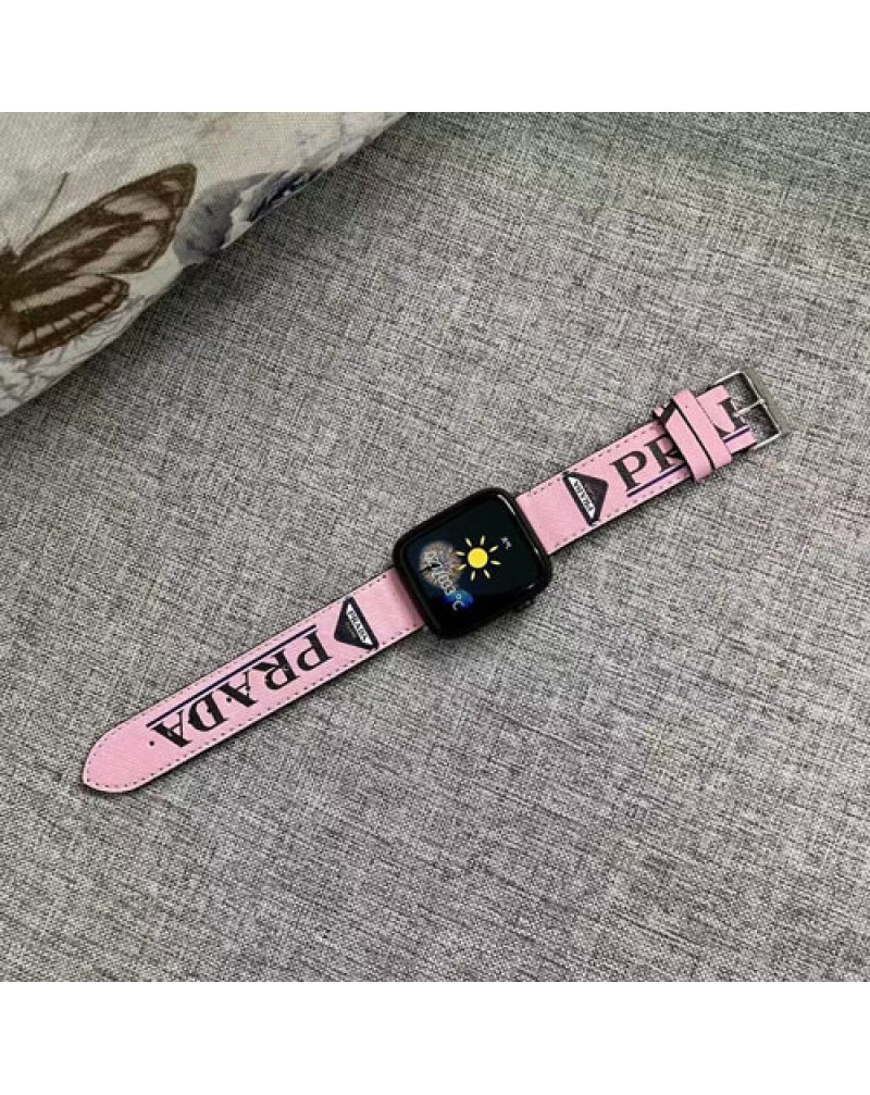 プラダ Apple watch10 9 ultraバンドブランド apple watch 8 SE2 7 6 5 SE 4 3 2ベルト用交換高級レザー製お洒落prada 時計ベルト男女兼用アップルウォッチバンドプラダ