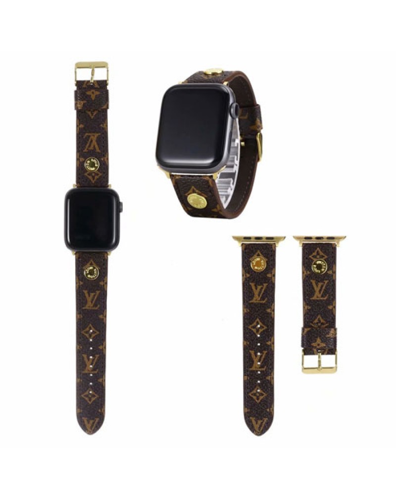 ルイ・ヴィトンアップルウォッチバンドハイブランドapple watch 9 8 SE2 ultra 7 6 SE 5 4 3 2ベルトレザー製高級人気vuitton 時計ベルトお洒落モノグラムダミエ付きファッション