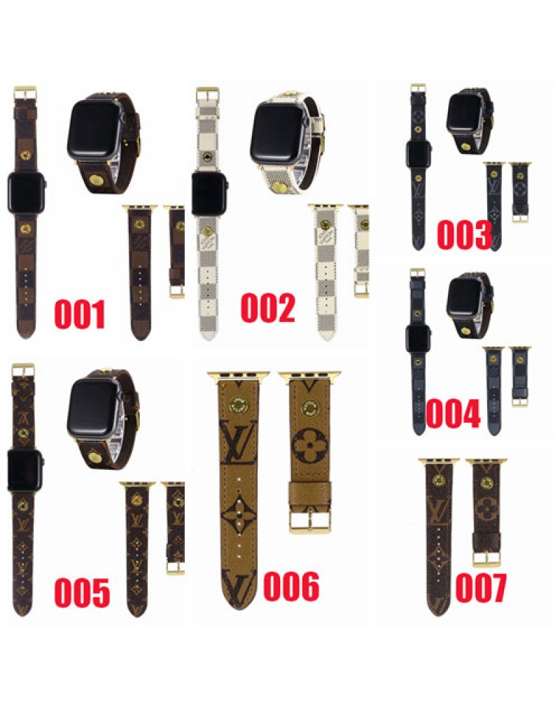 ルイ・ヴィトンアップルウォッチバンドハイブランドapple watch 10 9 8 SE2 ultra 7 6 SE 5 4 3 2ベルトレザー製高級人気vuitton 時計ベルトお洒落モノグラムダミエ付きファッション