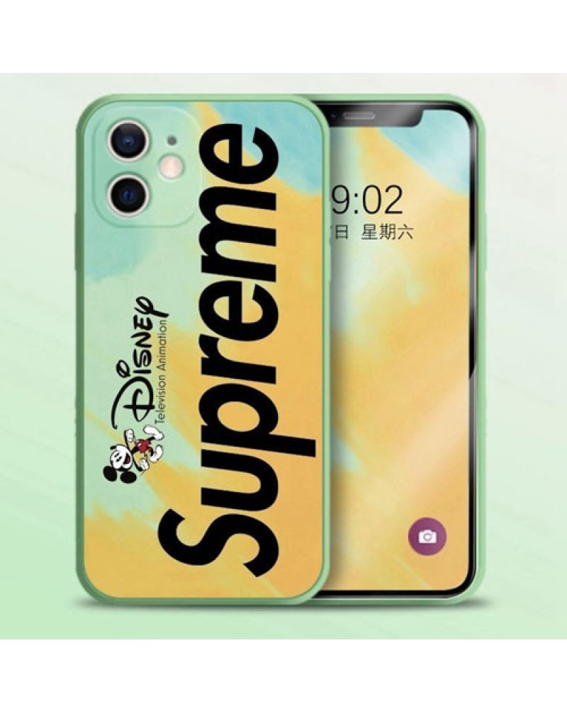 シュプリーム ディズニーミッキー iphone13/13 pro/13 pro maxケース個性潮流ブランド iphone12/12 pro/12 pro maxケースsupreme iphone11/11 pro max/xr/xs max/x/8/7 plusケースファッションお洒落保護性耐衝撃