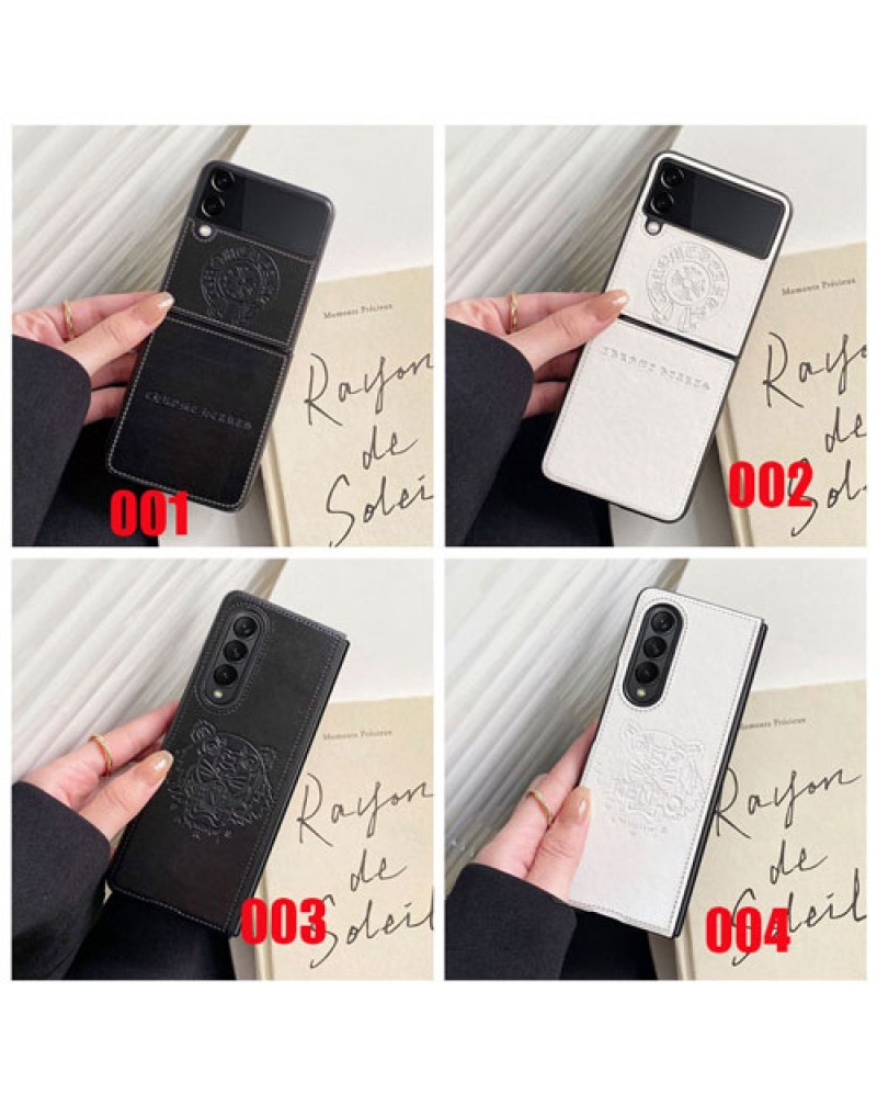 クロムハーツ Galaxy Z Flip6/Z Flip5/z flip3/z flip4ケースケンゾー個性人気 galaxy z fold3ケース折り畳み保護性潮流ブランドギャラクシー z fold2 5G/z flipケースメンズレディース兼用ファッションお洒落