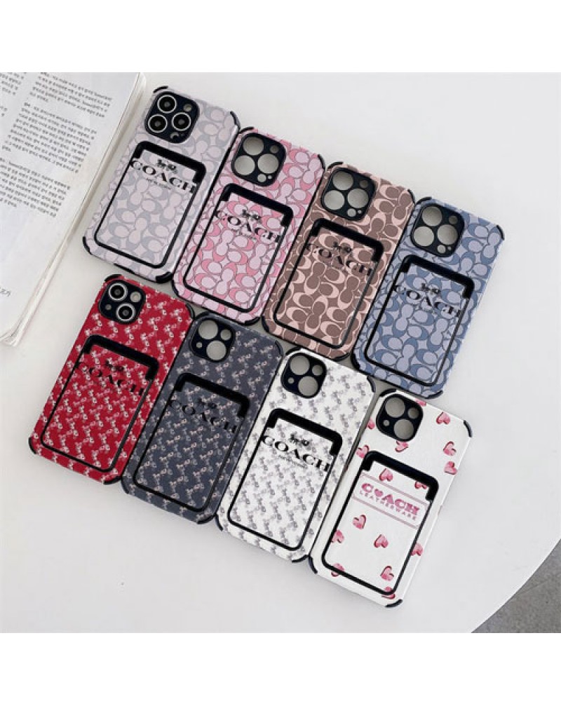 コーチ iphone13/13 pro/13 pro maxケースブランド coach iphone12/12 pro/12 pro maxケース カード入れお洒落アイフォン11/11 pro max/xr/xs max/x/8/7 plusケース大人気シリコン製保護性