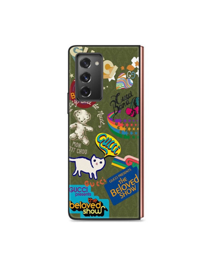 グッチ galaxy  Z flip6/Z flip5/Z flip4/z flip3ケース折り畳みgalaxy  Z fold6/Z fold5/z fold4/z fold3/z fold2ケースブランド ギャラクシー z flip3/z flipケース可愛猫付き保護性耐衝撃お洒落カバー