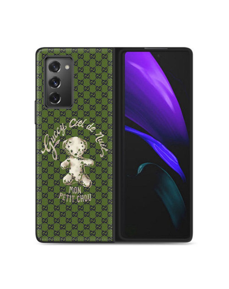 グッチ galaxy  Z flip6/Z flip5/Z flip4/z flip3ケース折り畳みgalaxy  Z fold6/Z fold5/z fold4/z fold3/z fold2ケースブランド ギャラクシー z flip3/z flipケース可愛猫付き保護性耐衝撃お洒落カバー