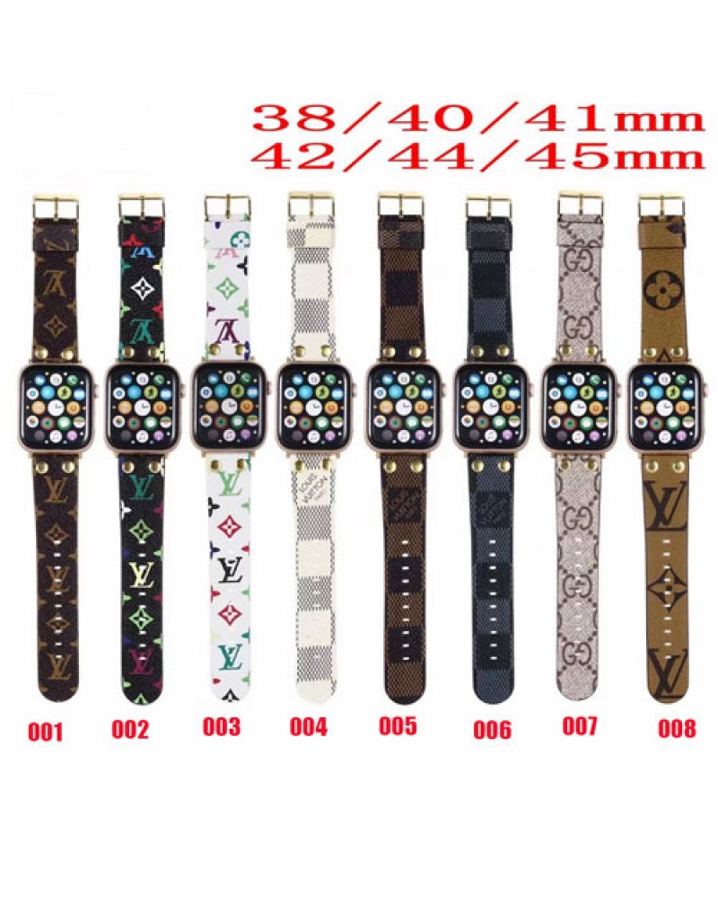 ルイヴィトン Apple watch9 ultraバンド グッチ 高級ブランド apple watch 8 SE2 7 6 5 SE 4 3 2バンドモノグラムダミエアップルウォッチバンド時計ベルト男女むけ高品質レザー製