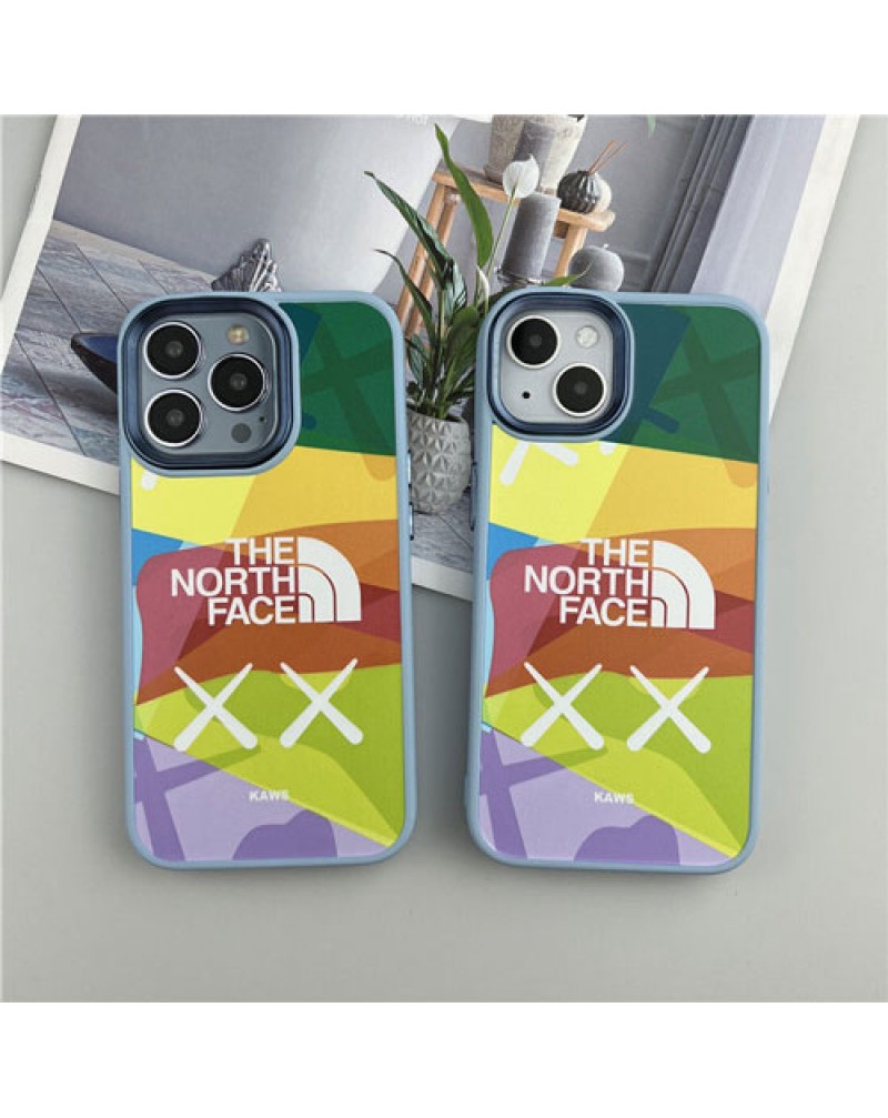 the north face kaws iphone13/13 pro/13 pro maxケース個性可愛いiphone12/12 pro max/11/11 pro maxケースザノースフェイスカウズ アイフォンxr/xs max/x/8/7 plusカバー男女学生向けファッション潮流保護性