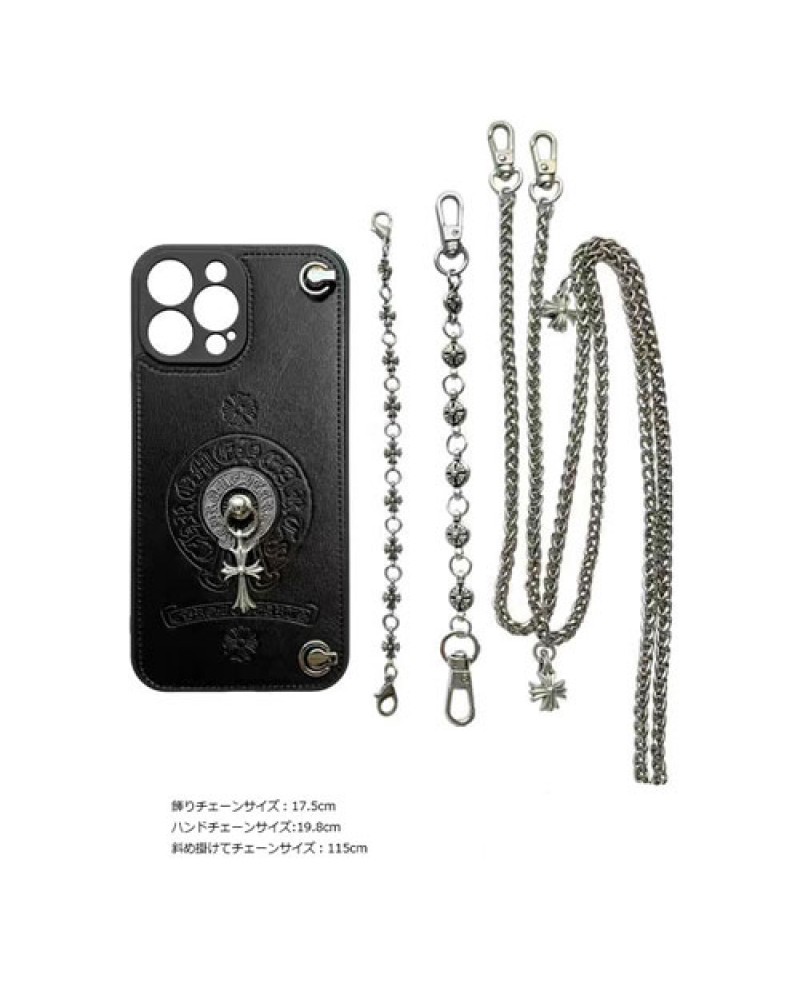 クロムハーツ iphone15 pro/14pro max/14plus/14pro/13/13 mini/13 pro maxケース chrome hearts iphone12/12 pro/12 pro max/SE3ケース個性潮流iphone11/11 pro maxケースチェーン付き斜め掛けてファッション大人気