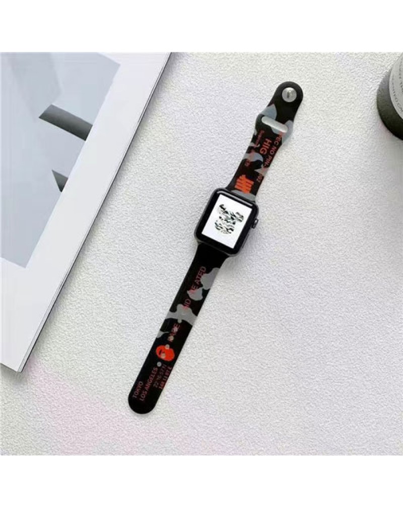 シュプリーム adidas nike apple watchバンド Aape Apple watch  pro/8 7 6 5 4 SE 3 2代ベルト個性潮流ブランドアップルウォッチバンド腕時計ベルトシリコン耐衝撃ファッション人気