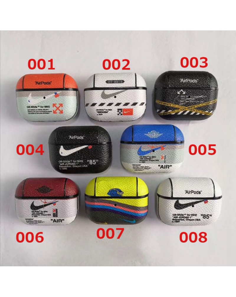  off white nike jordan Airpods pro/airpods 3世代ケース個性潮流airpodsケースオーフホワイトナイキエアーポッズプロケース ブランドワイヤレス充電全面保護耐衝撃