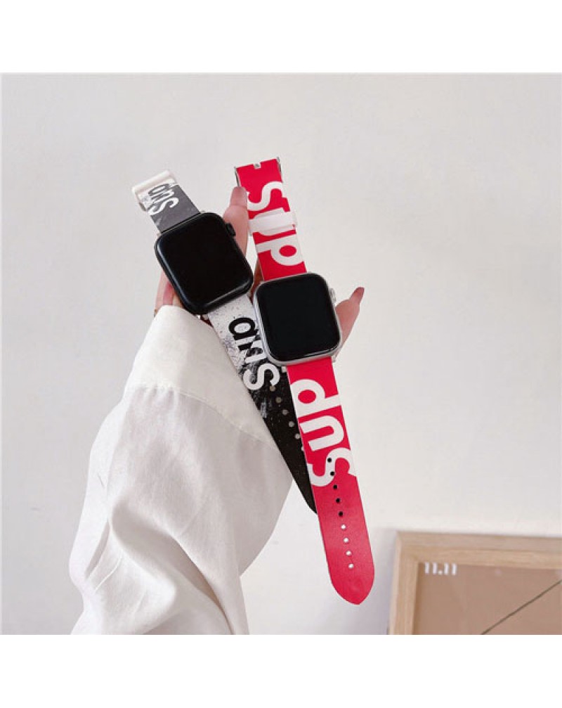Supreme apple watch10/ultra2バンドシュプリーム iwatch 9 8 7 6 SE 5 4 3代ベルトハイブランドアップルウォッチバンドシリコン人気時計ベルト潮流個性
