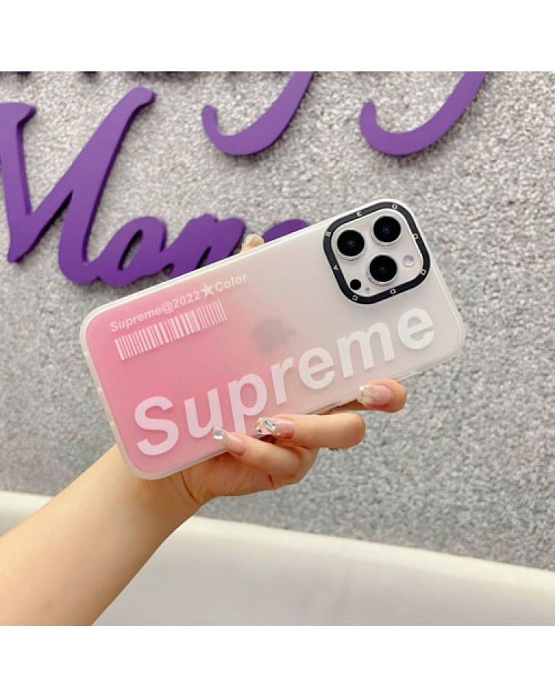 シュプリーム supreme iphone14/14 pro max/14 plusケースブランドiphone13/13 pro/13 pro maxケース アイフォン12/12 pro/12 pro maxケース個性ゼリー色グラデーションお洒落大人気ソフト