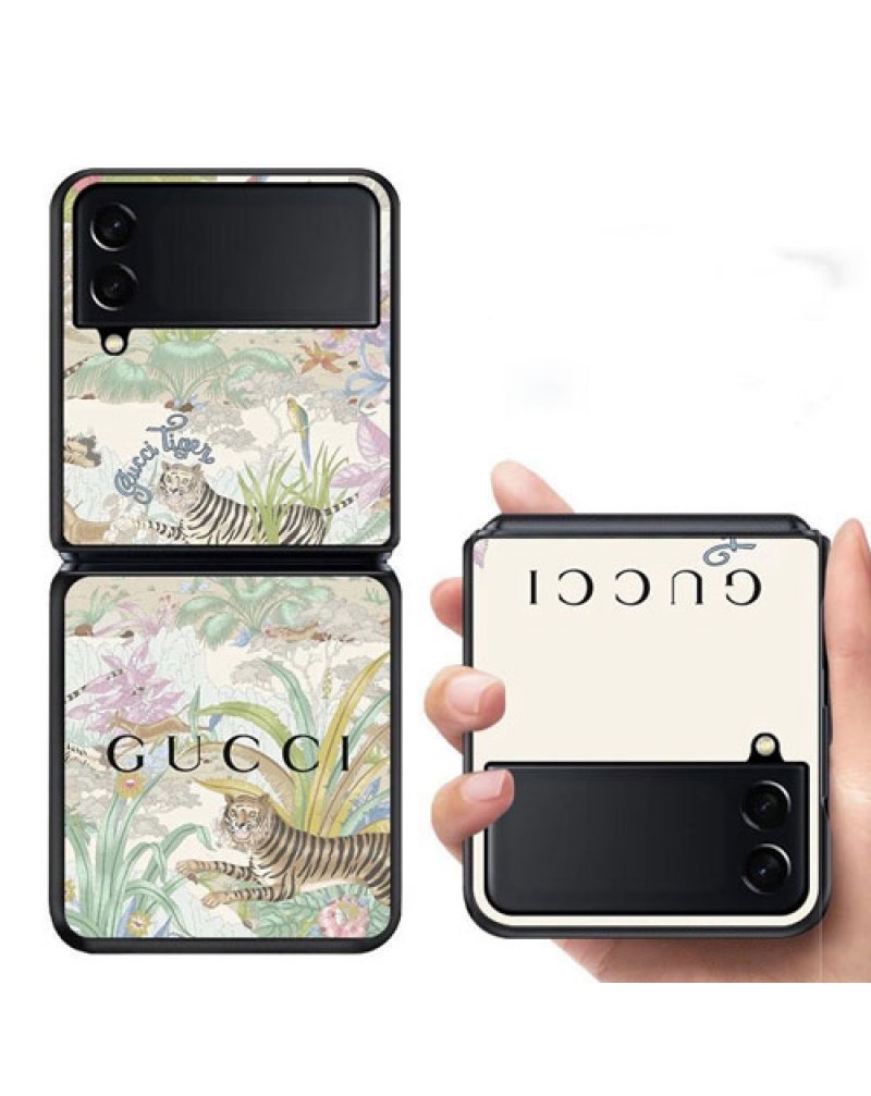 グッチ Galaxy  Z Flip6/ Z Flip5/z flip4/z flip3ケースブランド ギャラクシーz フリップ4ケースグッチドラえもん可愛い折り畳みスマホケースファッション大人気耐摩擦