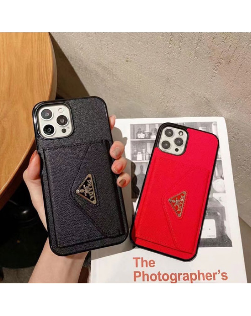 プラダ iphone16 pro/15 pro/14/14 pro/14+/14 pro maxケースカード入れ prada iphone13/13pro/13 pro maxケースブランドアイフォン12/12 mini/12 pro maxケース高級人気iphone11 pro maxカバー革製耐摩擦耐衝撃