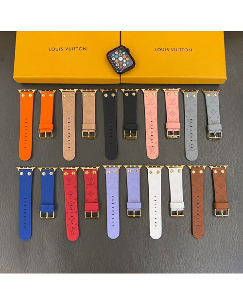 ルイヴィトン apple watch 10 9バンド ルイビトン iwatch ultra 8 SE2バンドハイブランドiwatch 7 6 SE 5 4 3 2代ベルト男女兼用お洒落モノグラムpu製耐衝撃耐摩擦ファッション時計ベルト