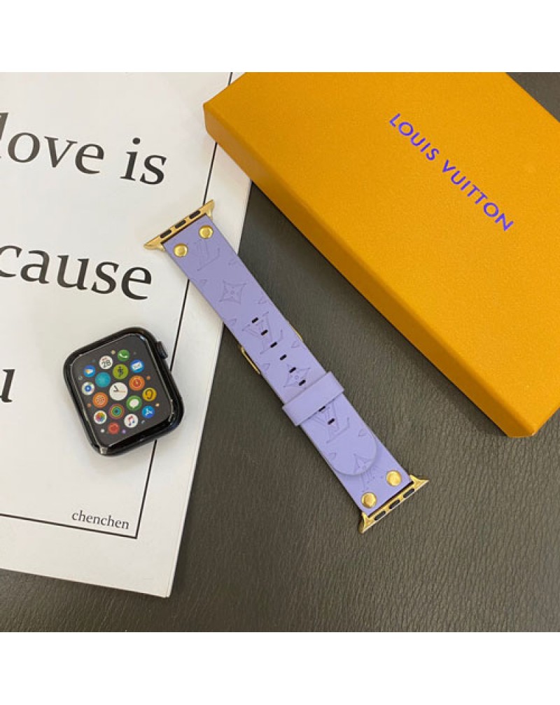 ルイヴィトン apple watch 10 9バンド ルイビトン iwatch ultra 8 SE2バンドハイブランドiwatch 7 6 SE 5 4 3 2代ベルト男女兼用お洒落モノグラムpu製耐衝撃耐摩擦ファッション時計ベルト
